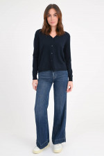 Cashmere-Strickweste mit V-Neck in Navy