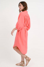 Leinenkleid FIONA in Coral