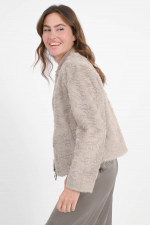 Faux Fur Jacke DANJA in hellem Taupe