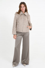 Faux Fur Jacke XANA in hellem Taupe