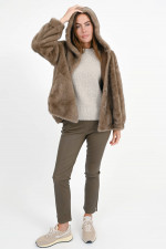 Jacke HOVY mit Kapuze in Moka