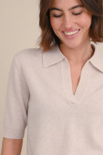 Cashmere Poloshirt in Sand