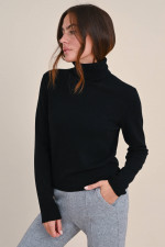 Rollkragenpullover aus Cashmere in Schwarz