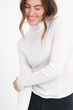 Pullover mit Stehkragen in Offwhite