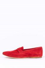 Loafer aus Veloursleder in Rot