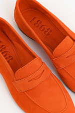Veloursleder-Loafer in Orange