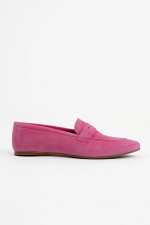 Veloursleder-Loafer in Pink