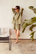 Leinenshorts SIRIO in Olive