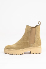 Chelseaboot aus Veloursleder in Mustard