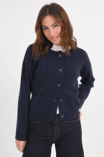 Strickweste aus Woll-Cashmere-Mix in Navy