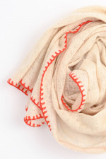 Cashmere Schal in Natur/Orange