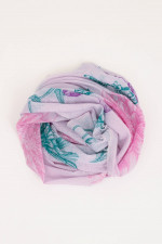 Cashmere-Schal mit Print in Multicolour/Flieder