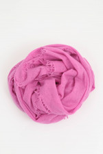 Schal mit Fransenkante aus Cashmere in Rosa