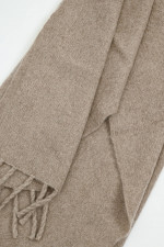 Cashmere-Schal mit breiten Fransen in Beige