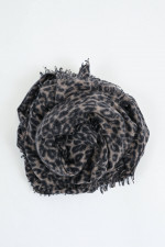 Leo-Schal aus Cashmere in Schwarz/Taupe