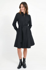 Blusenkleid aus Wolle in Anthrazit