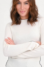 Strickpullover mit Schlitz am Ärmel in Creme