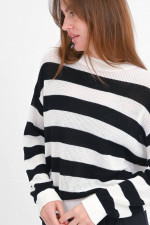 Gestreifter Pullover in Schwarz/Weiß