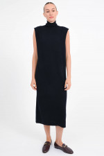 Midi-Kleid ohne Ärmel in Navy
