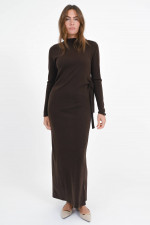 Maxi-Kleid mit Wickeldetail in Braun