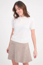 Cashmere-Polo in Creme