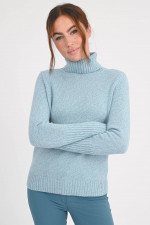 Rollkragenpullover aus Cashmere in Türkisblau