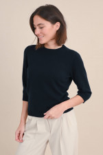 Cashmere Pullover mit 3/4-Arm in Midnight