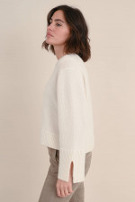 Oversize Cashmere Pullover in Creme