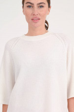 Pullover aus Cashmere mit Rippenmuster in Natur