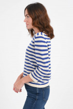 Gestreifter Pullover in Blau/Natur