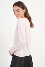 Cashmere-Pullover mit Rollsaum in Rosa