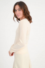 Pullover mit Ausschnitt-Detail in Vanille