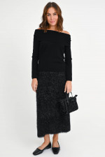 Lametta Strickrock in Schwarz