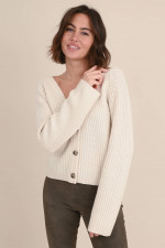 Strickweste aus Wolle und Cashmere in Creme