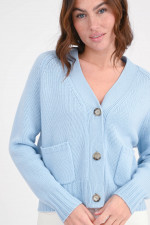 Strickweste mit V-Ausschnitt in Hellblau