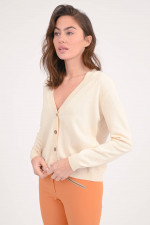 Strickjacke mit Kellerfalte in Blushed Peach