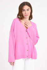Loose Fit Cardigan in Candy Pink