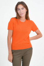 Cashmere-Strickshirt in Orange