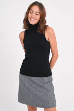 Rollkragen-Top aus Cashmere in Schwarz