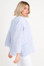 Cardigan PARIS SHORT in Blau meliert