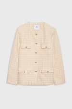 Tweed JANET JACKE in Creme/Pfirsich-Pastell