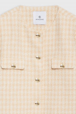 Tweed JANET JACKE in Creme/Pfirsich-Pastell