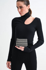 Pochette SKYE in Schwarz/Creme
