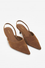 Slingback Pumps WILLA aus Veloursleder in Braun