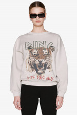 Sweater TIGER mit XL-Frontpring in Greige