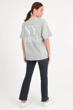 T-Shirt MYERS mit Backprint in Hellgrau