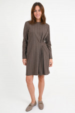 Kleid LENTINI mit Nadelstreifen Dunkelbraun