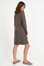 Kleid LENTINI mit Nadelstreifen Dunkelbraun