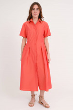 Tailliertes  Midi-Kleid in Rost