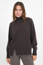 Pullover aus Woll-Seiden-Mix in Dunkelbraun